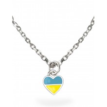 Серебряная цепочка Family Tree Jewelry 50 см Сердце жёлто-голубое регулируеться родированное серебро подвеска Серебряная цепочка Family Tree Jewelry 50 см Сердце жёлто-голубое регулируеться родированное серебро подвеска
