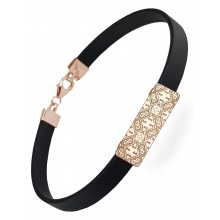 Серебряный браслет каучук чёрный Family Tree Jewelry Вышиванка «Закарпатская область» регулируеться серебро позолота Серебряный браслет каучук чёрный Family Tree Jewelry Вышиванка «Закарпатская область» регулируеться серебро позолота