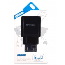 Блок питания POWER Quick Charge 3.0 Чёрный зарядное устройство компактное с 3 USB выходами сетевой адаптер в обычную розетку Блок питания POWER Quick Charge 3.0 Чёрный зарядное устройство компактное с 3 USB выходами сетевой адаптер в обычную розетку