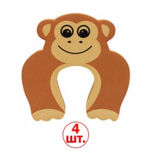 Стоппер дверной детский Коричневый мягкий Универсальный 4 штуки Стоппер дверной детский Коричневый мягкий Универсальный 4 штуки