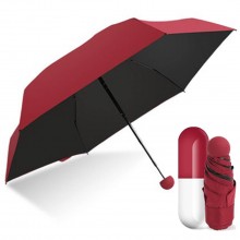 Карманный зонт FAIRY SEASON Black/Red в капсуле Карманный зонт FAIRY SEASON Black/Red в капсуле