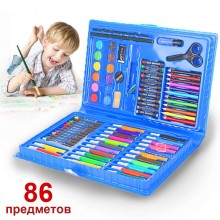 Набор для рисования 86 предметов Artist set Синий художественный набор в чемоданчике Набор для рисования 86 предметов Artist set Синий художественный набор в чемоданчике