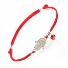 Серебряный браслет удачи Family Tree Jewelry на красном шнурке Хамса Рука Фатимы с красной подвеской - Hamsa Hand of Fatima Protection Evil Eye Red Rope Bracelet with Red Pendant Серебряный браслет удачи Family Tree Jewelry на красном шнурке Хамса Рука Фатимы с красной подвеской - Hamsa Hand of Fatima Protection Evil Eye Red Rope Bracelet with Red Pendant