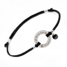 Серебряный браслет Family Tree Jewelry черная шелковая нить на руку вдохновляющий мотивационный - Кольцо - Circle Bracelet - My Life - My Hope - My Everything Серебряный браслет Family Tree Jewelry черная шелковая нить на руку вдохновляющий мотивационный - Кольцо - Circle Bracelet - My Life - My Hope - My Everything