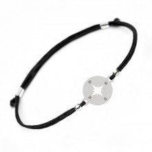 Серебряный браслет Family Tree Jewelry на черной шелковой нити Компас - Guiding Compass Серебряный браслет Family Tree Jewelry на черной шелковой нити Компас - Guiding Compass