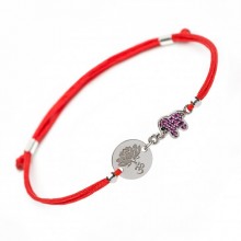 Серебряный браслет Family Tree Jewelry на красной шелковой нити - Цветок лотоса и слон - Lotos Flower and Lucky Elephant Pendant Серебряный браслет Family Tree Jewelry на красной шелковой нити - Цветок лотоса и слон - Lotos Flower and Lucky Elephant Pendant