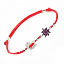 Серебряный браслет Family Tree Jewelry вдохновляющий на красной шелковой нити Звезда и Птичка - Fly to Your Dreams with Star Серебряный браслет Family Tree Jewelry вдохновляющий на красной шелковой нити Звезда и Птичка - Fly to Your Dreams with Star