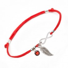 Серебряный браслет Family Tree Jewelry на красной шелковой нити Перо и Бесконечность - Infinity Lucky Feather Серебряный браслет Family Tree Jewelry на красной шелковой нити Перо и Бесконечность - Infinity Lucky Feather