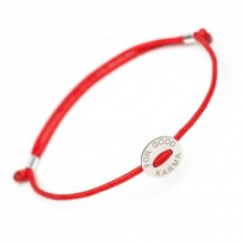 Серебряный браслет Family Tree Jewelry Вдохновляющий мотивационный на шнурке - For good Karma Coin Bracelet Серебряный браслет Family Tree Jewelry Вдохновляющий мотивационный на шнурке - For good Karma Coin Bracelet