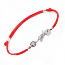 Серебряный браслет для мам Family Tree Jewelry на красной шелковой нити с подвеской - Мальчик и надпись Honey - Honey Boy Серебряный браслет для мам Family Tree Jewelry на красной шелковой нити с подвеской - Мальчик и надпись Honey - Honey Boy