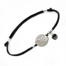 Серебряный браслет Family Tree Jewelry на черной шелковой нити Инь и Ян в виде кошек - Yin Yang Cute Cats Серебряный браслет Family Tree Jewelry на черной шелковой нити Инь и Ян в виде кошек - Yin Yang Cute Cats