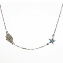 Серебряное колье Family Tree Jewelry с украшениями Лотоса и Звезды - Lotos Flower and Lucky Star Pendant Серебряное колье Family Tree Jewelry с украшениями Лотоса и Звезды - Lotos Flower and Lucky Star Pendant
