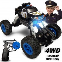 Полицейская машинка вездеход радиоуправляемый Police Monster TRAK Черная джип на пульте радиоуправления Аккумуляторная Полноприводная машина для детей Полицейская машинка вездеход радиоуправляемый Police Monster TRAK Черная джип на пульте радиоуправления Аккумуляторная Полноприводная машина для детей