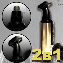 Триммер для бритья Gemei GM-3115 2в1 Чёрный аккумуляторная Электробритва для стрижки и удаления волос в носу ушах висков шеи с насадками Триммер для бритья Gemei GM-3115 2в1 Чёрный аккумуляторная Электробритва для стрижки и удаления волос в носу ушах висков шеи с насадками