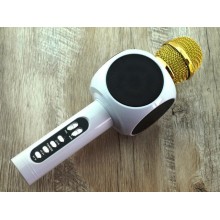 Беспроводной Bluetooth Караоке Микрофон в чехле DM L19 Original White со светомузыкой Беспроводной Bluetooth Караоке Микрофон в чехле DM L19 Original White со светомузыкой