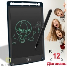 Детский планшет для рисования LCD GTM Writing Tablet Чёрный Графический на 12 дюймов для рисунков со стилусом Детский планшет для рисования LCD GTM Writing Tablet Чёрный Графический на 12 дюймов для рисунков со стилусом