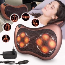Массажная Подушка Massage pillow Original Инфракрасный роликовий массажер для шеи и спины Коричневый Массажная Подушка Massage pillow Original Инфракрасный роликовий массажер для шеи и спины Коричневый