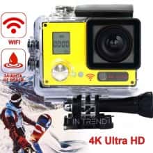 Экшн камера Action Camera F-73 WiFi Желтая водонепроницаемая видеокамера с аквабоксом для подводной съемки Экшн камера Action Camera F-73 WiFi Желтая водонепроницаемая видеокамера с аквабоксом для подводной съемки