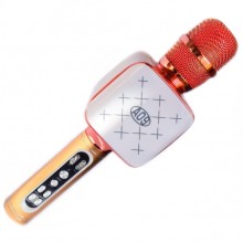 Беспроводной Bluetooth Караоке Микрофон в чехле DM A09 Rose Gold 4Вт+4Вт с мощными колонками и подсветкой Беспроводной Bluetooth Караоке Микрофон в чехле DM A09 Rose Gold 4Вт+4Вт с мощными колонками и подсветкой