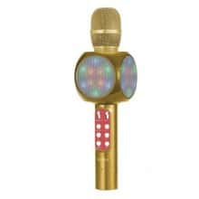 Беспроводной портативный Bluetooth микрофон для караоке Wster WS -1816 со светомузыкой Gold Беспроводной портативный Bluetooth микрофон для караоке Wster WS -1816 со светомузыкой Gold