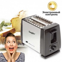 Электрический тостер Sonifer F-6007 Серебристый 500 Вт сэндвичный гриль + 7 позиций обжарки Электрический тостер Sonifer F-6007 Серебристый 500 Вт сэндвичный гриль + 7 позиций обжарки