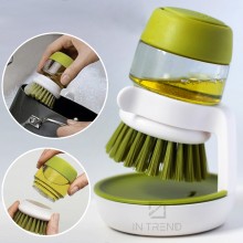 Щетка для мытья посуды DISPENSER BRUSH Зеленая с дозатором для моющего средства Щетка для мытья посуды DISPENSER BRUSH Зеленая с дозатором для моющего средства
